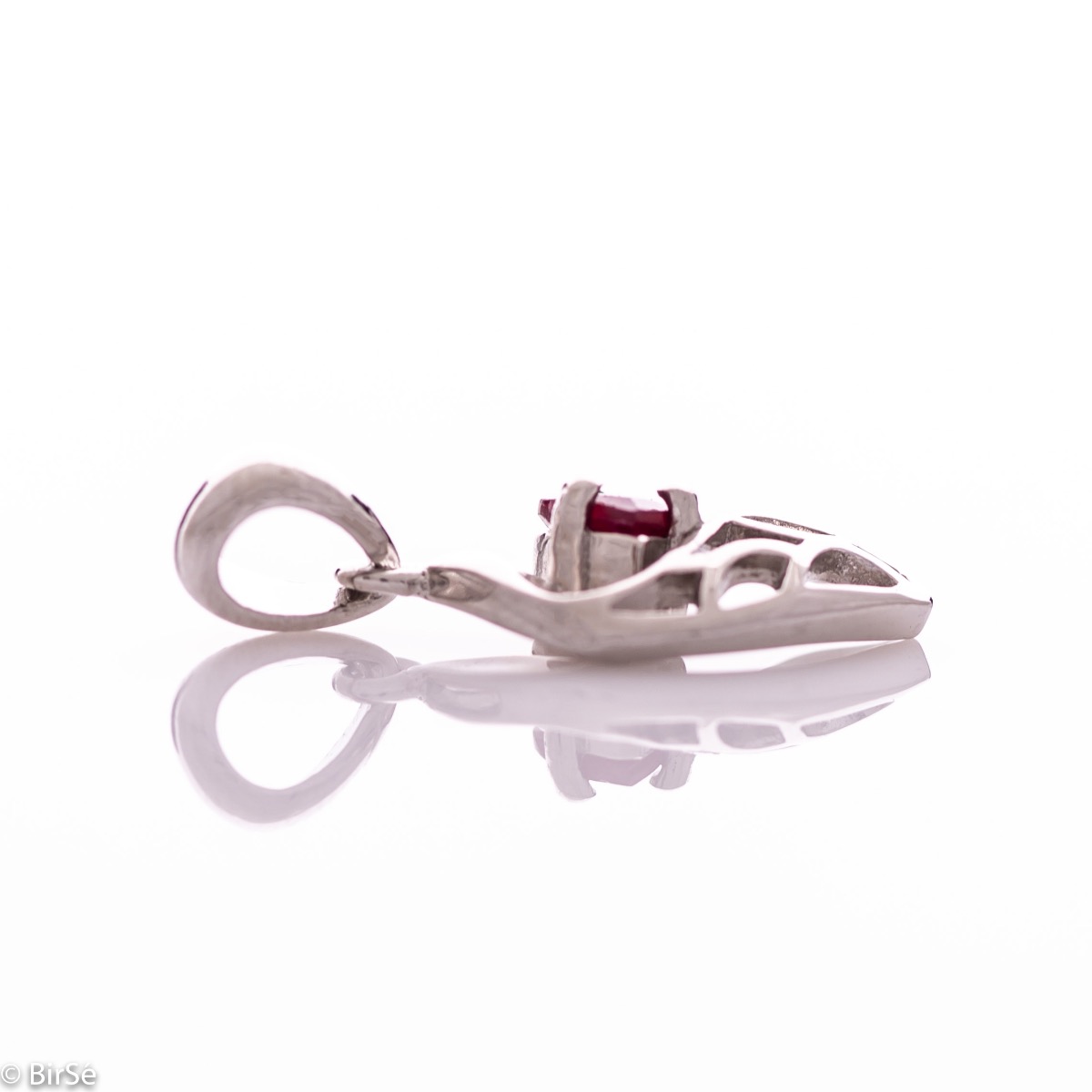 Silver pendant - Natural ruby 0,50 ct