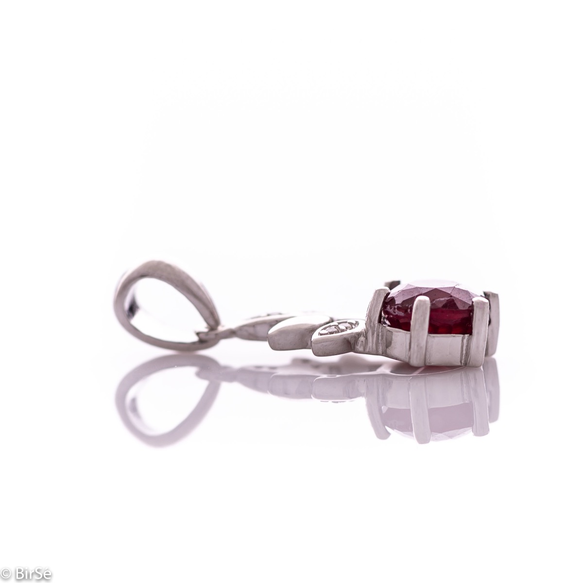 Silver pendant - Natural ruby 1,05 ct