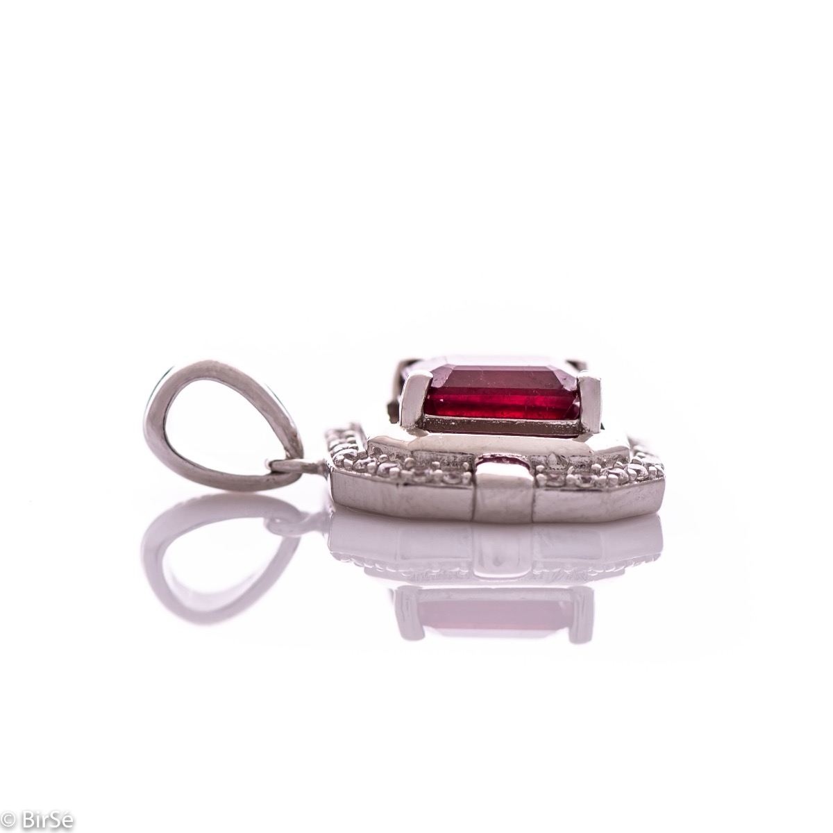 Silver pendant - Natural ruby 1,55 ct