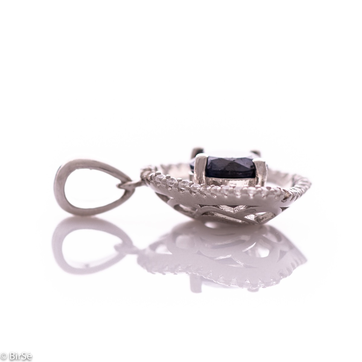 Silver pendant - Natural sapphire 1,60 ct