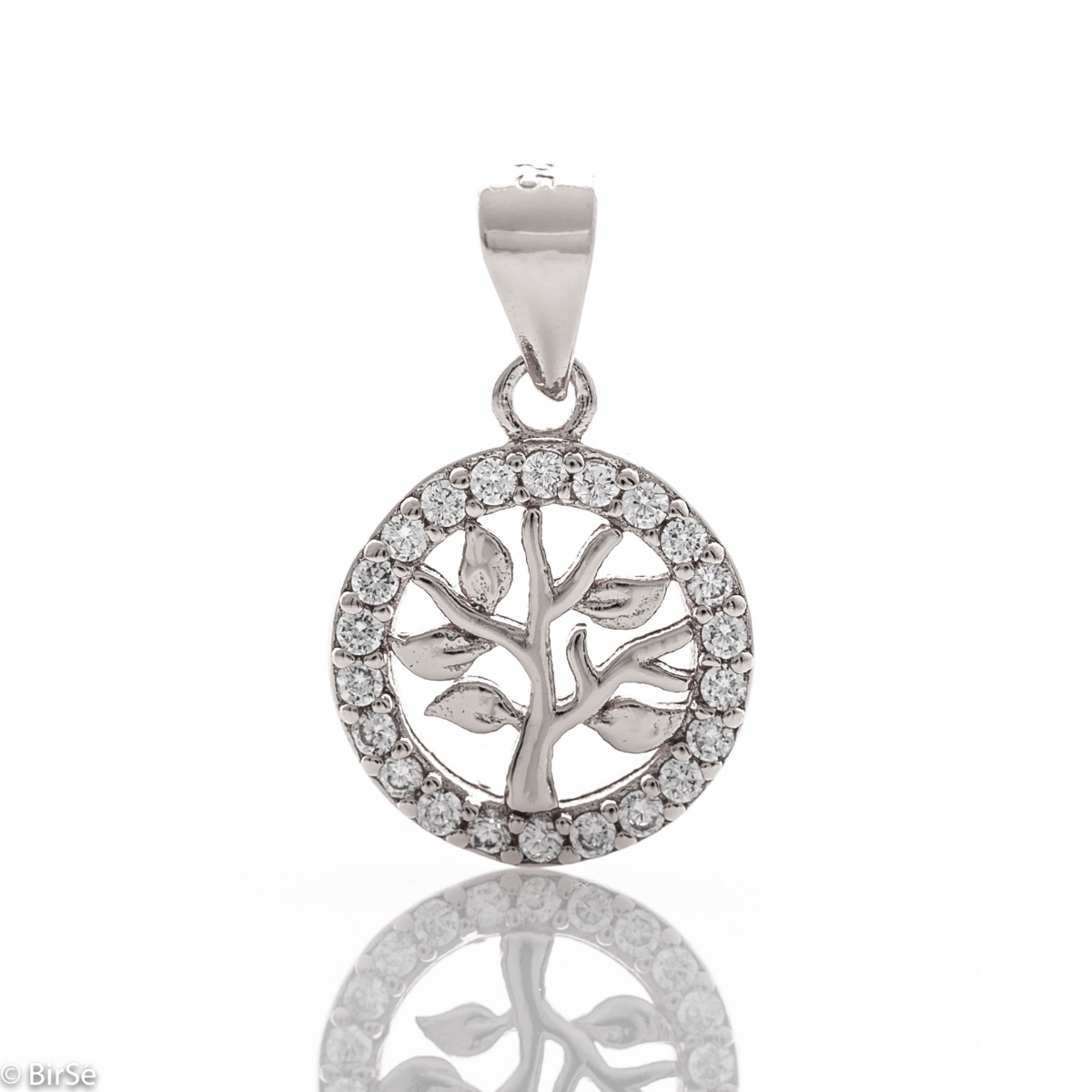 Silver Tree of Life Pendant with Zirconia