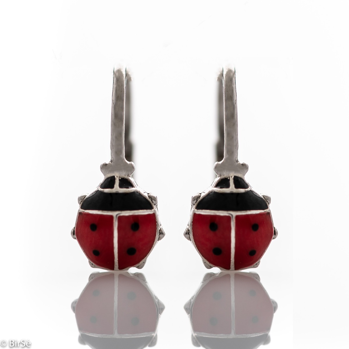 Silver earrings - Ladybugs