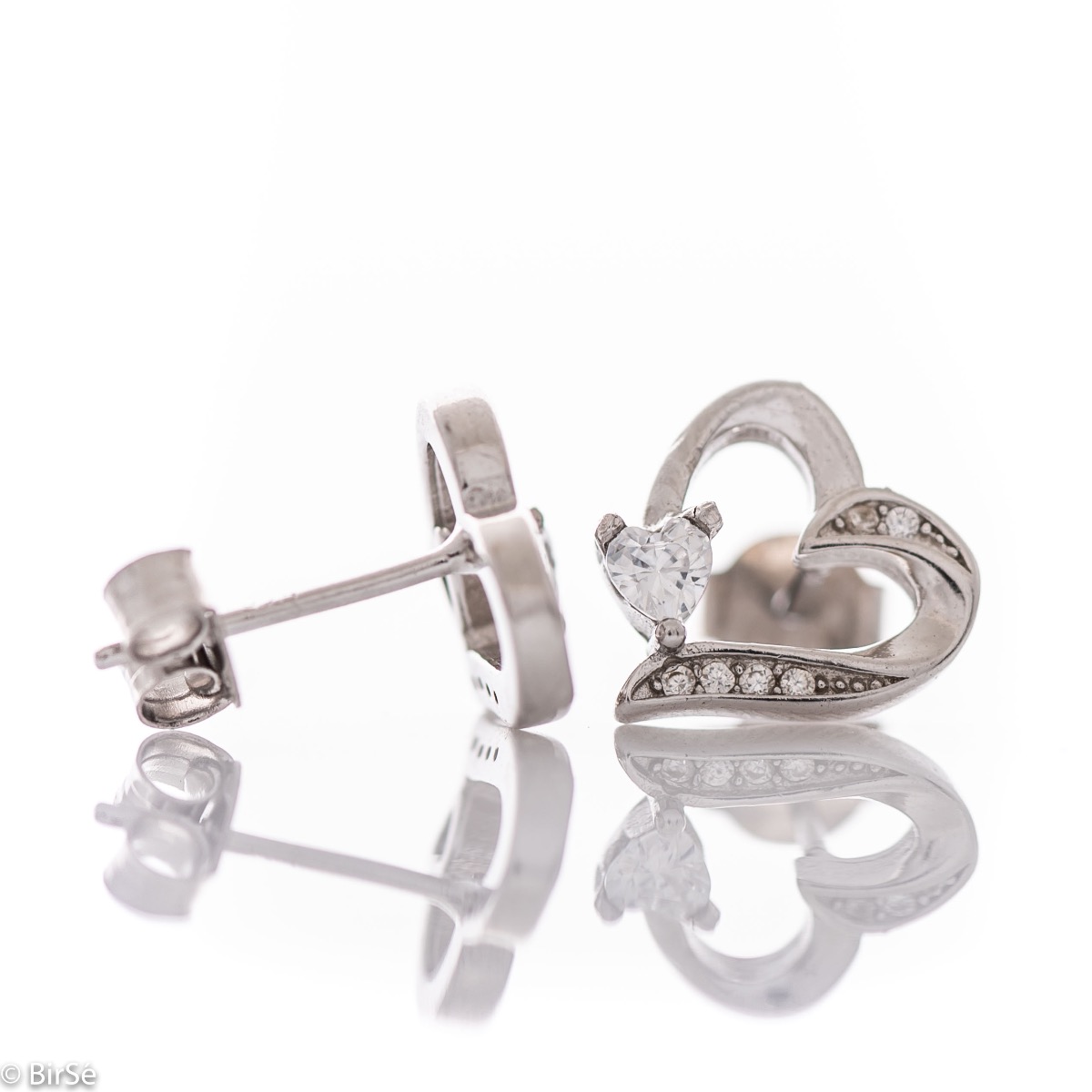 Silver earrings - Hearts 3