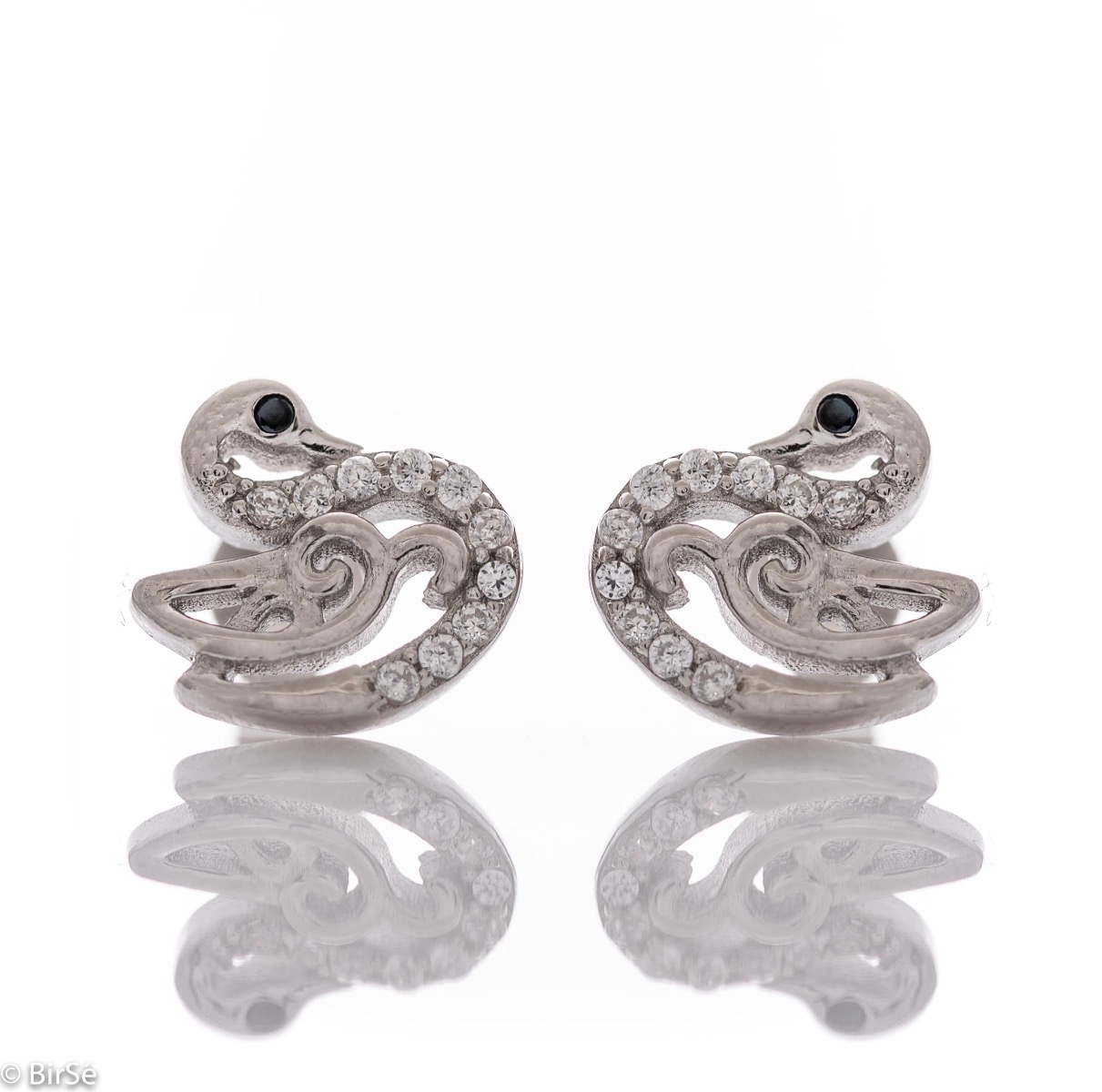 Sterlin Silver Earrings Swan Shaped