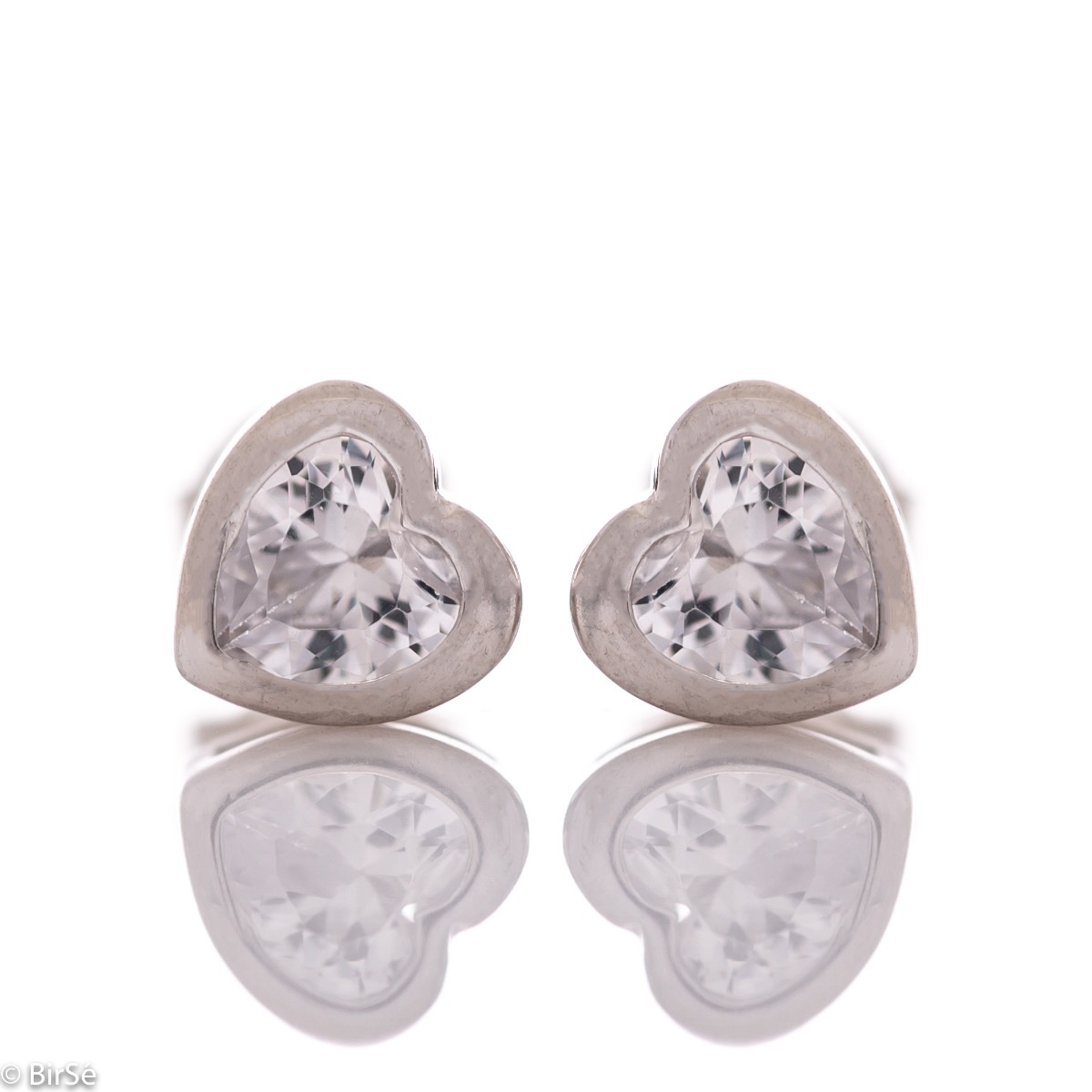 Silver Heart Earrings with CZ | Wholesale Silver Earrings