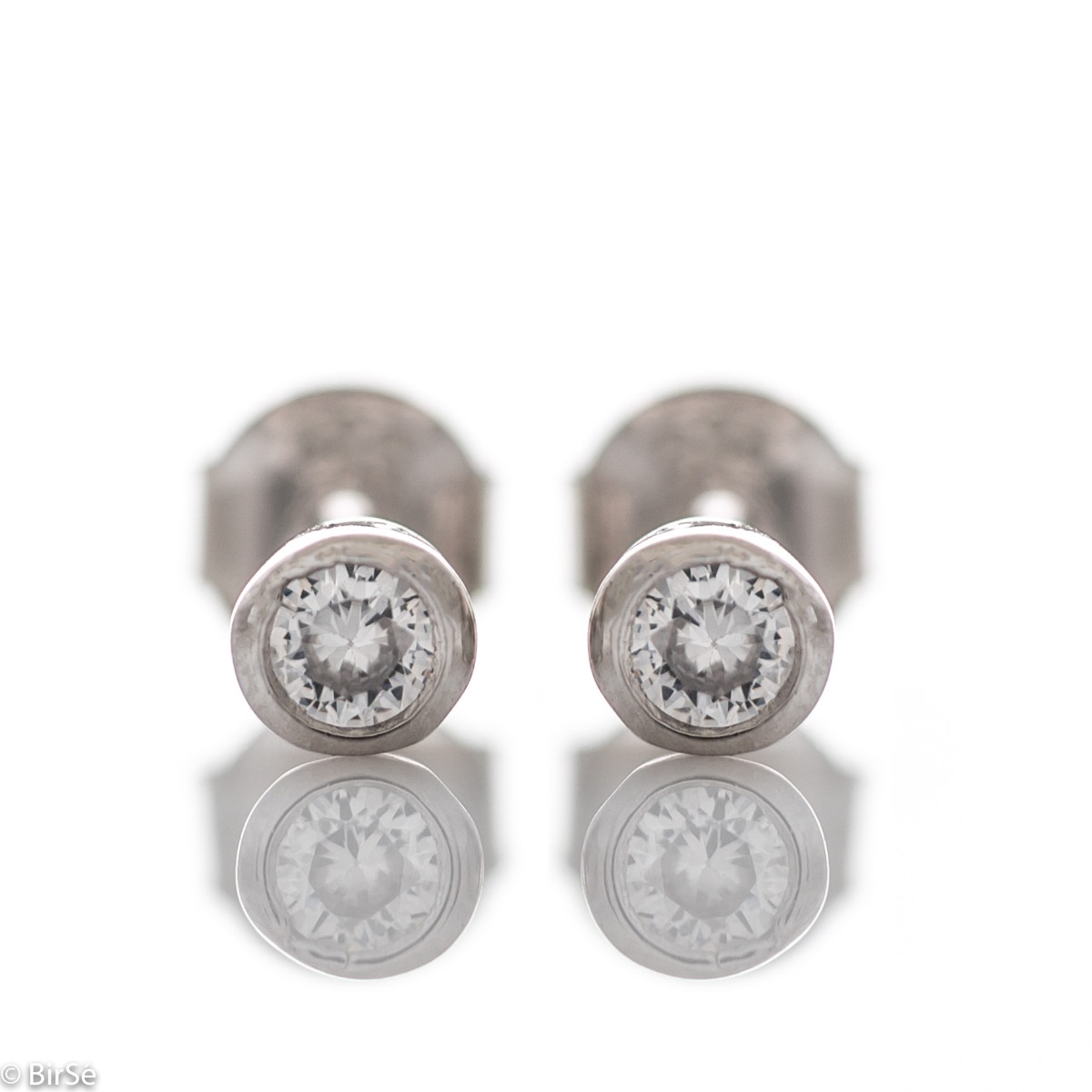 Silver Earrings with  Small CZ