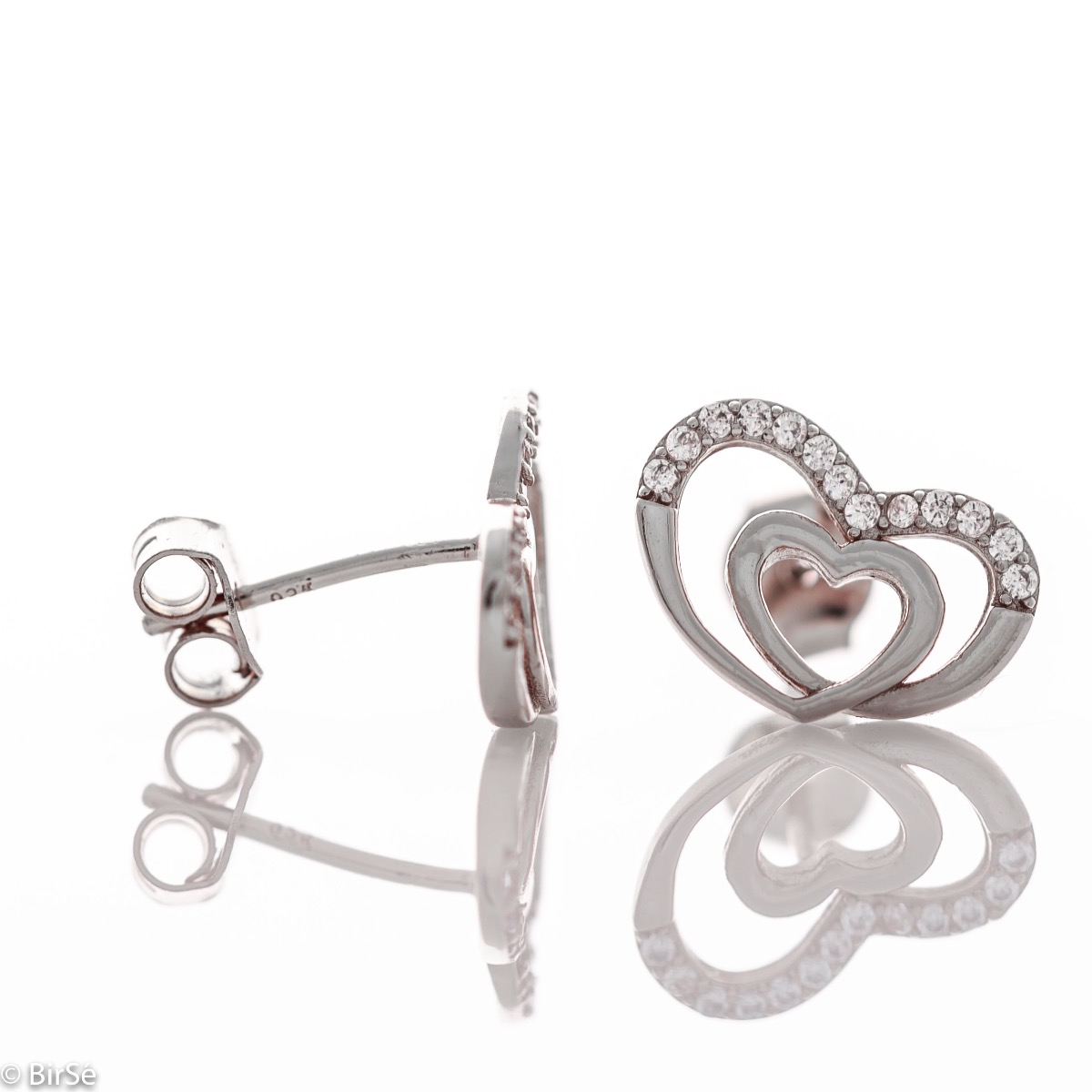 Silver earrings - Hearts 