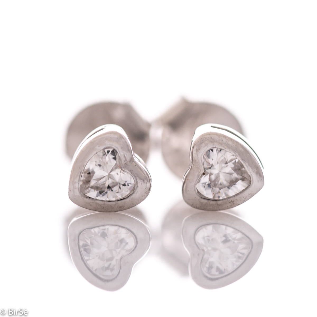 Small Silver Heart Studs | 925 Sterling Silver