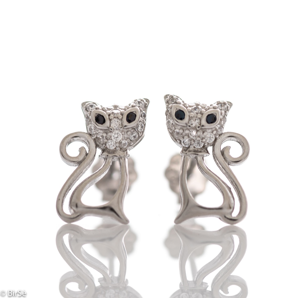 Silver Earrings with Kittens | Wholesale silver earrings