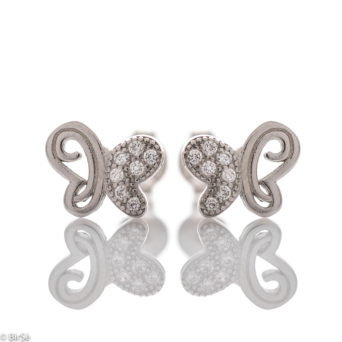 Silver Earrings with Elegant Butterflies