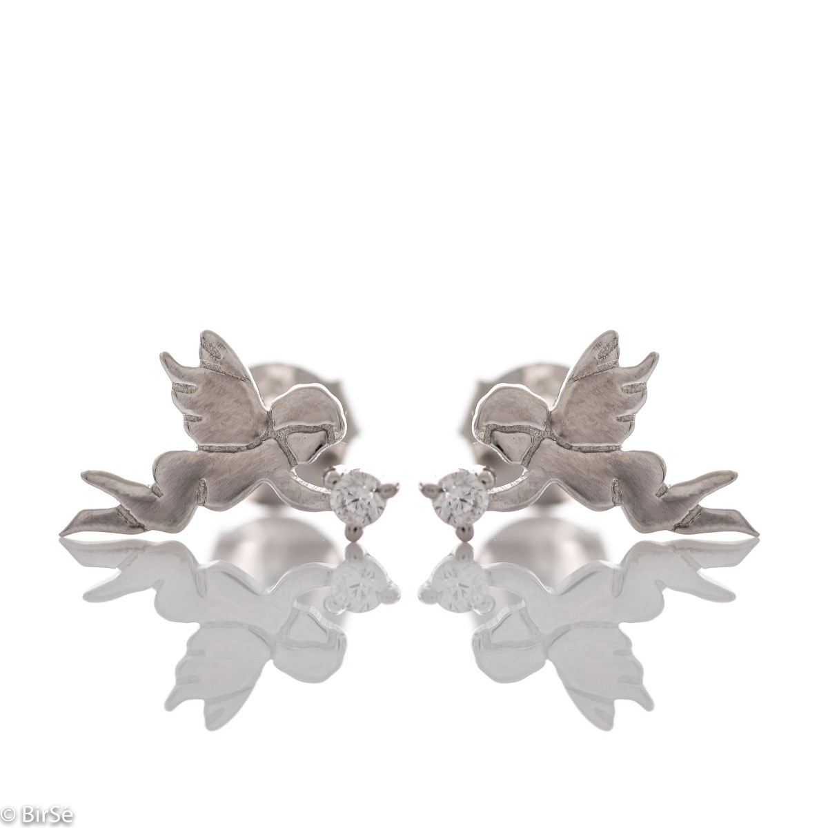 Lightweight Silver Earrings with Angels 