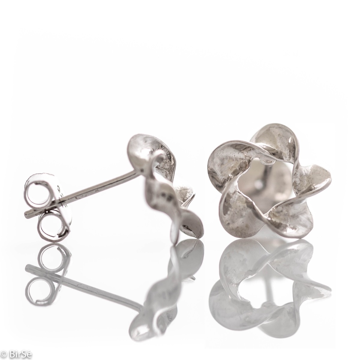 Silver earrings - Flowers