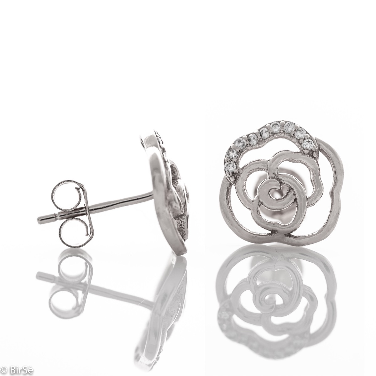 Silver earrings - Roses