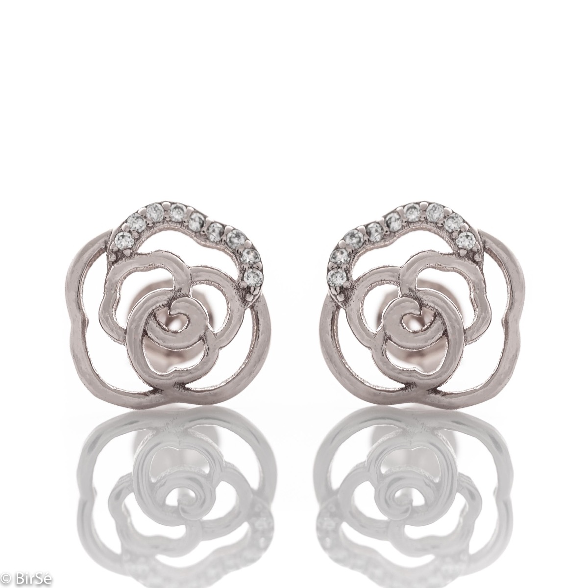 Silver earrings - Roses