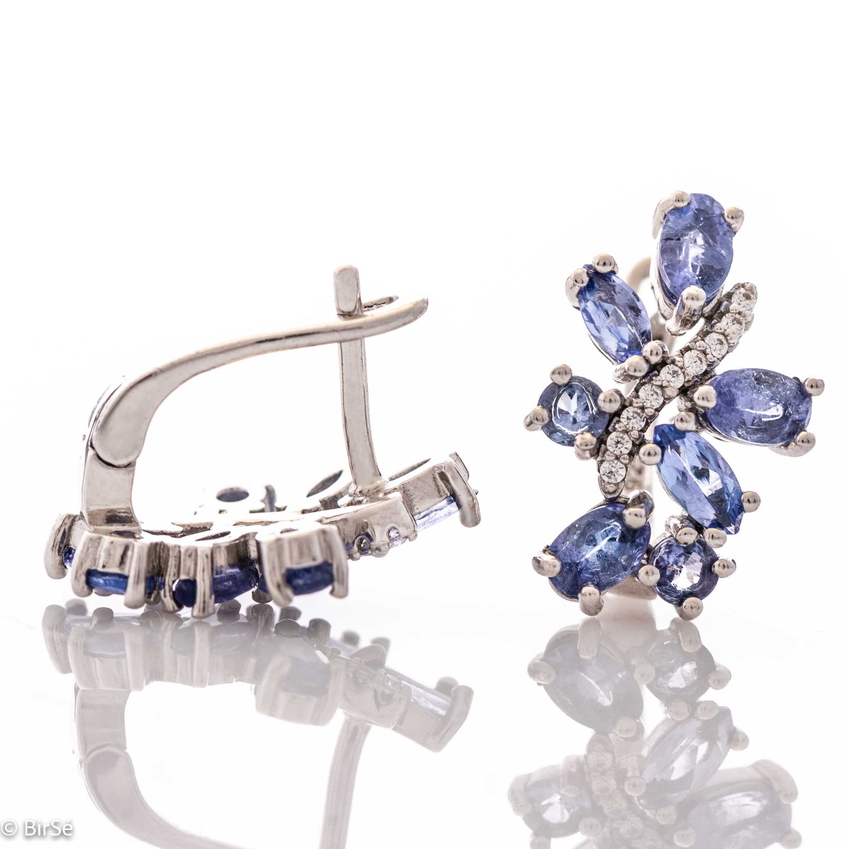 Silver earrings - Natural Tanzanite 2,78 ct.