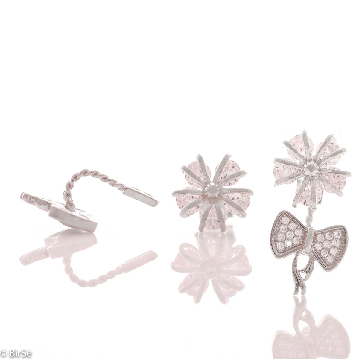 Silver earrings - magic flowers 