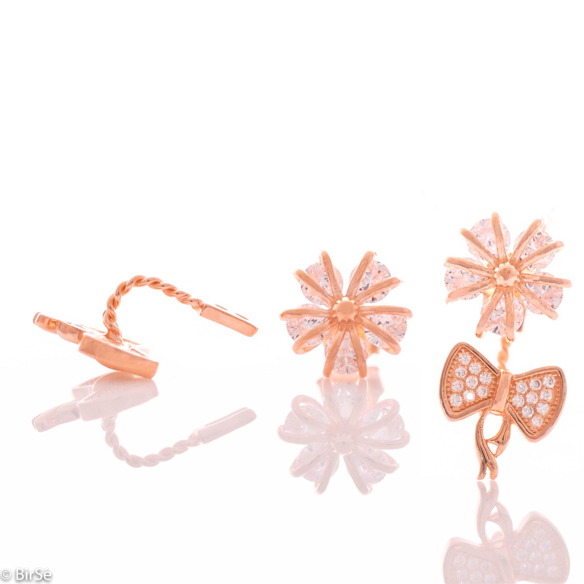 Silver Earrings - Magic Flowers in Pink