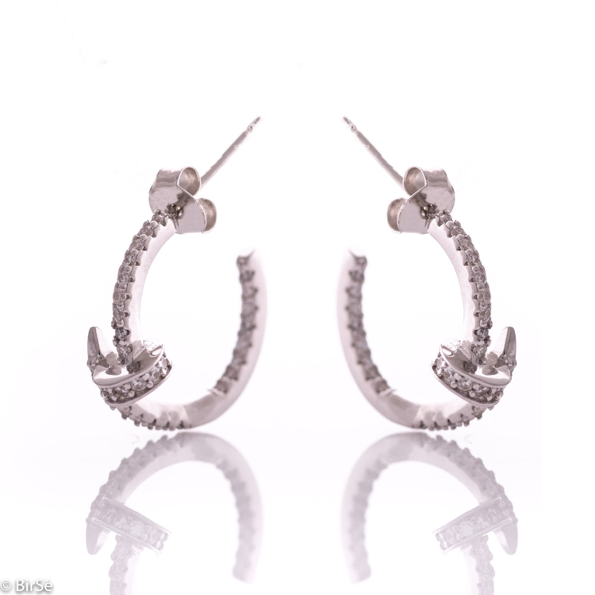 Silver Nail Earrings like Hoops