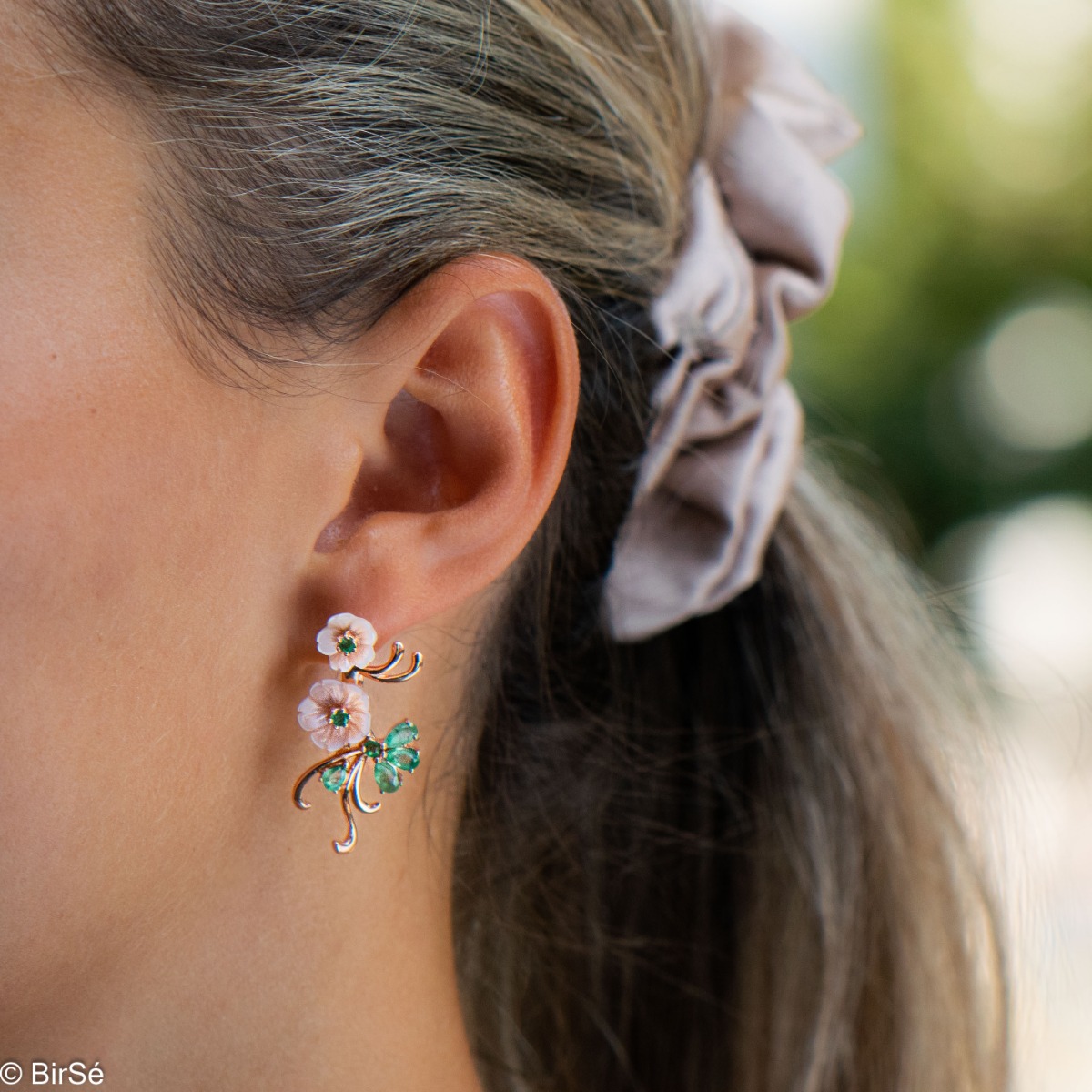 Silver earrings - Natural emerald 2,40 ct