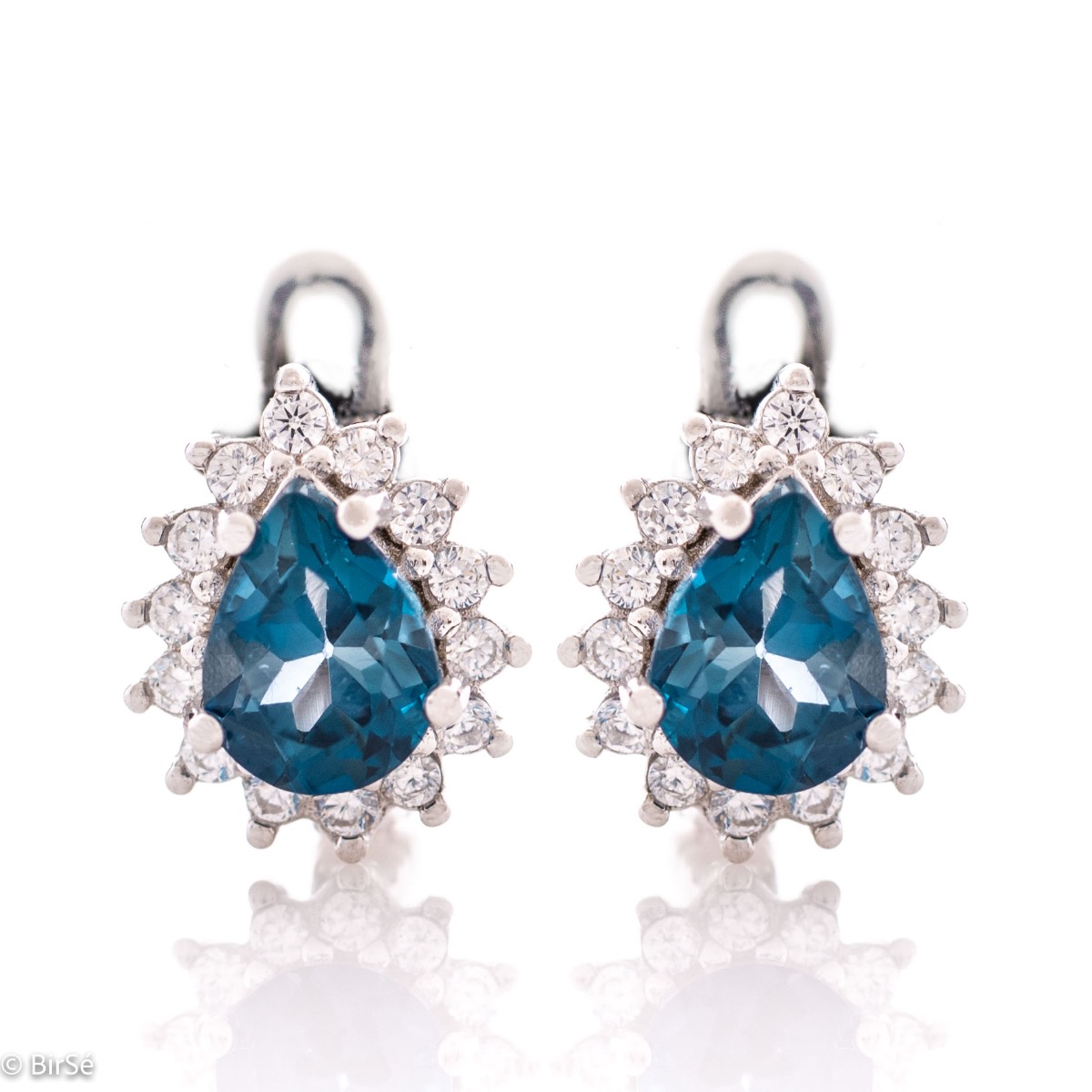 Silver earrings - Natural London topaz 2.20 ct