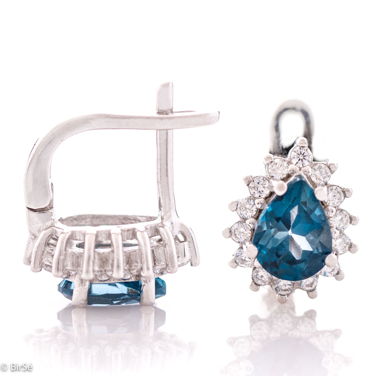 Silver earrings - Natural London topaz 2.20 ct