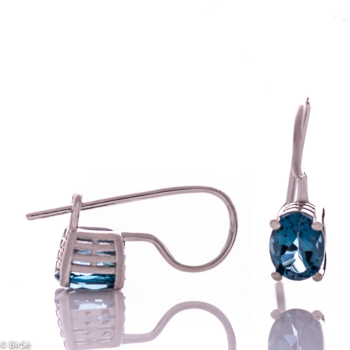 Silver earrings - Natural London topaz 3,20 ct