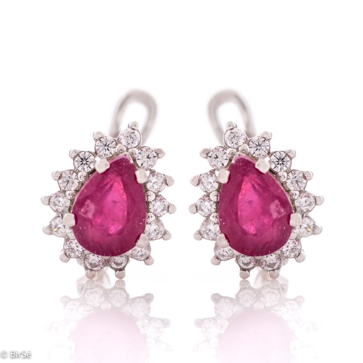 Silver earrings - Natural Ruby 2,00 ct.