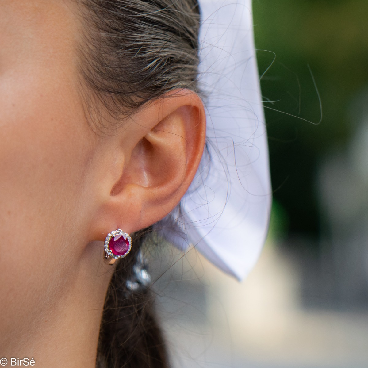 Silver earrings - Natural Ruby 4,50 ct.