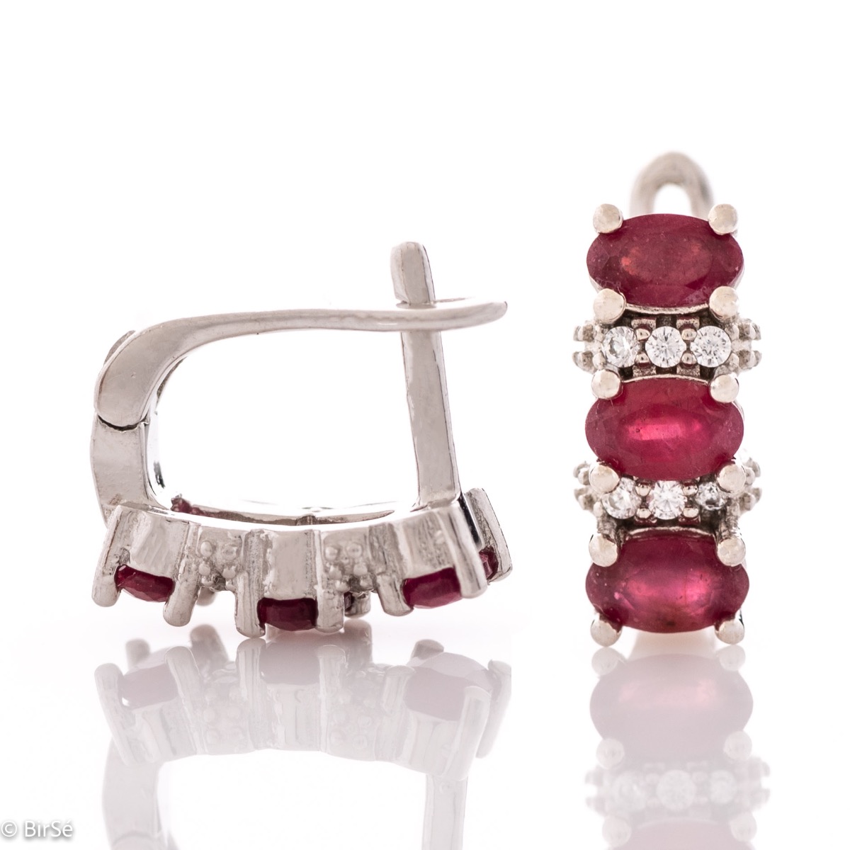 Silver Earrings - Natural Ruby 2,10 ct