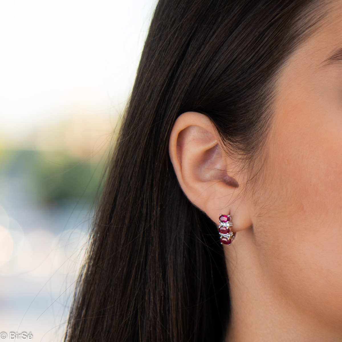 Silver Earrings - Natural Ruby 2,10 ct