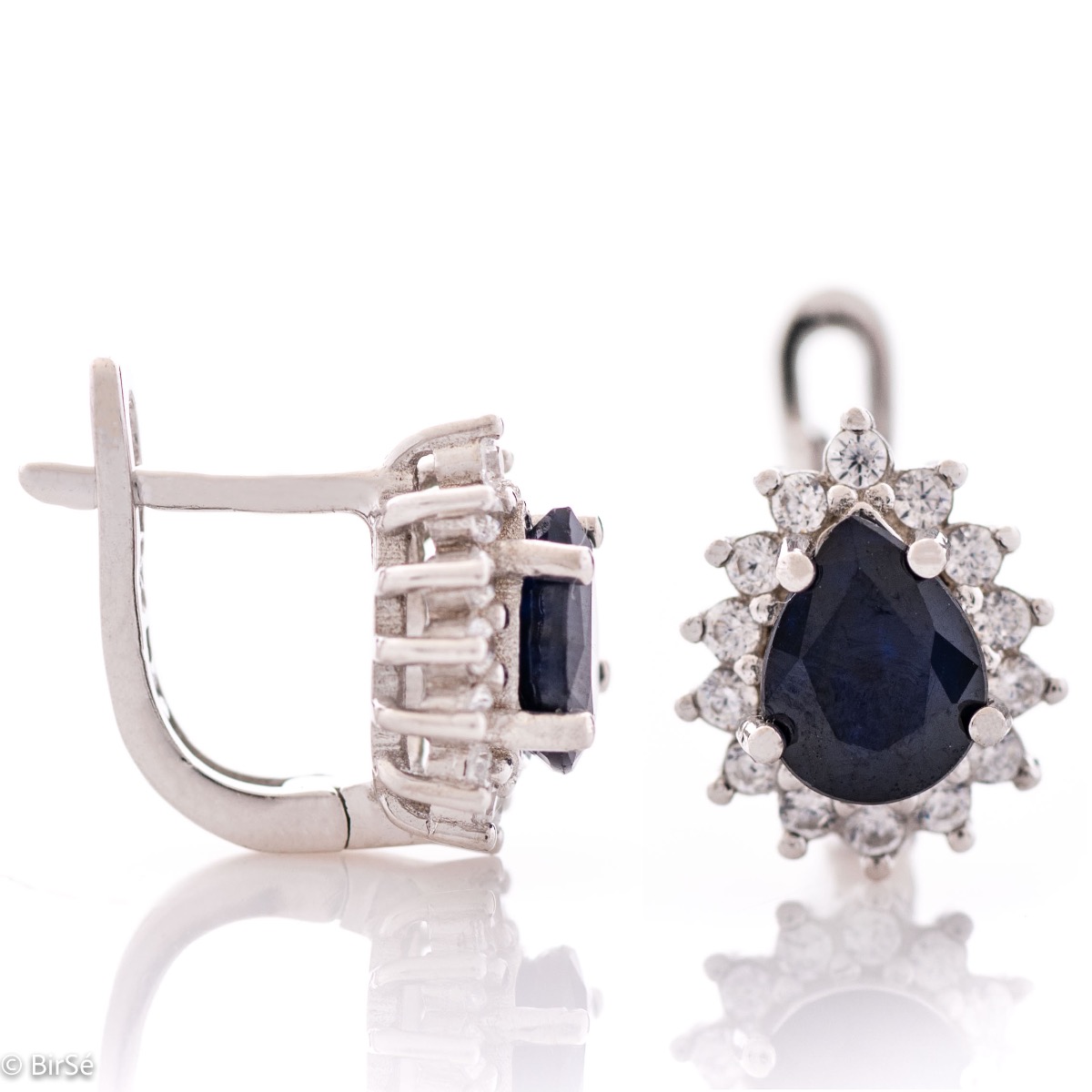 Silver earrings - Natural Sapphire 2,00 ct.