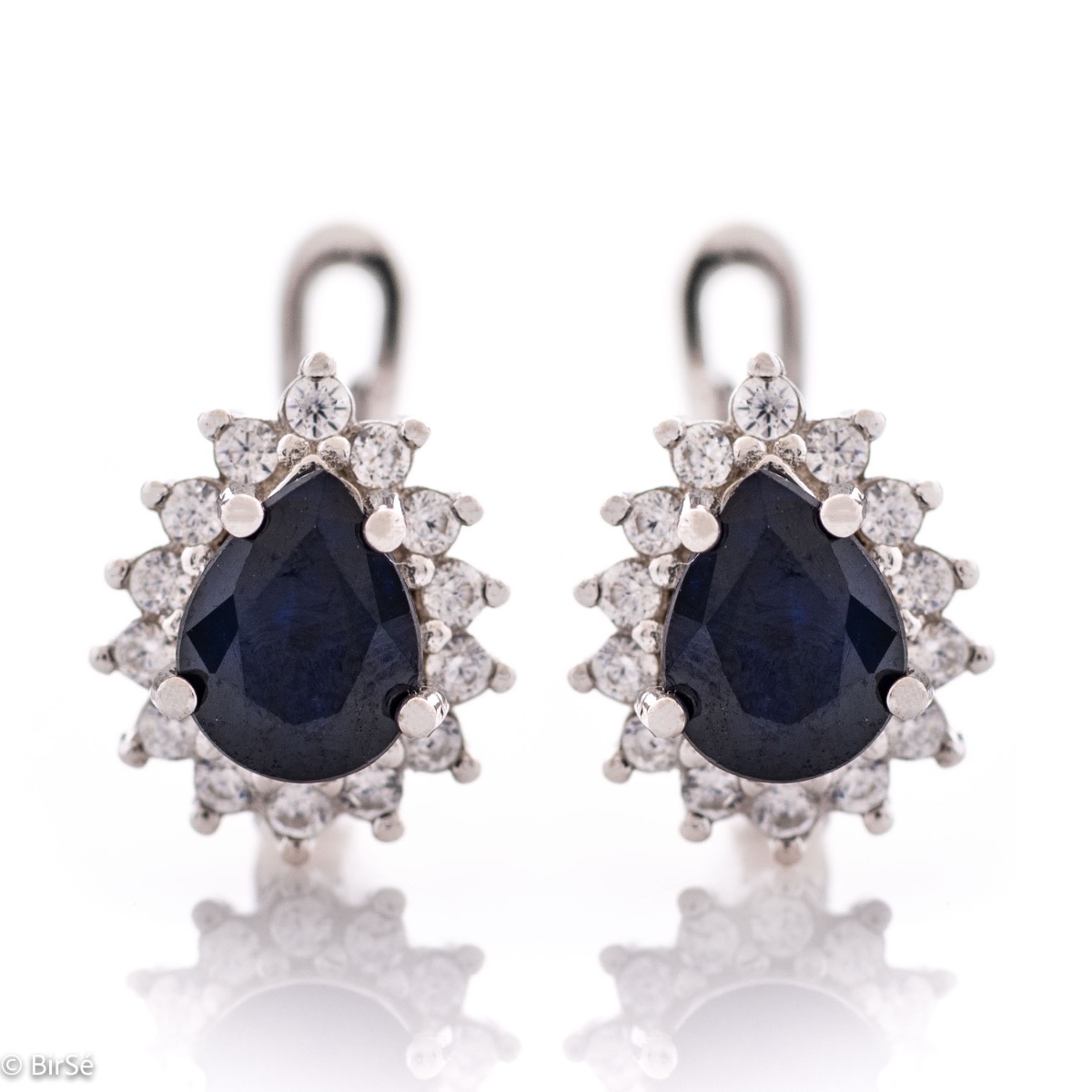 Silver earrings - Natural Sapphire 2,00 ct.