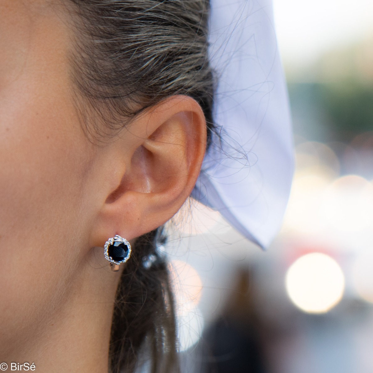 Silver earrings - Natural Sapphire 4,50 ct.