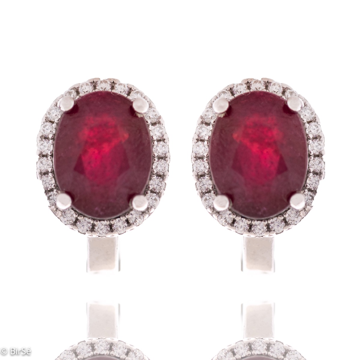 Silver earrings - Natural Ruby 4,40 ct.