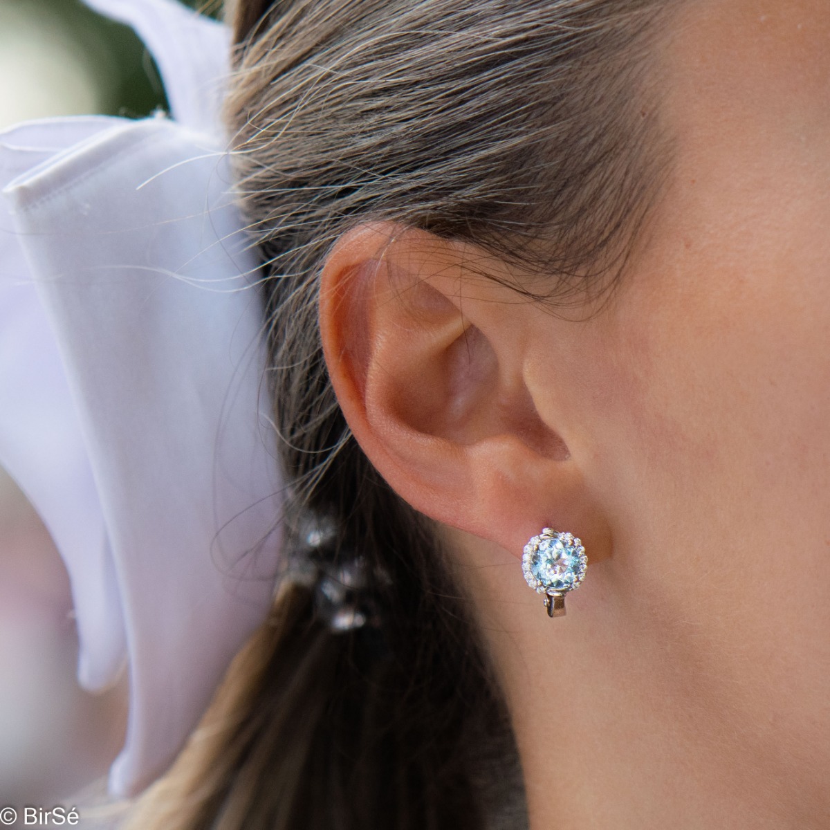 Silver earrings - Natural Blue Topaz 3,10 ct.