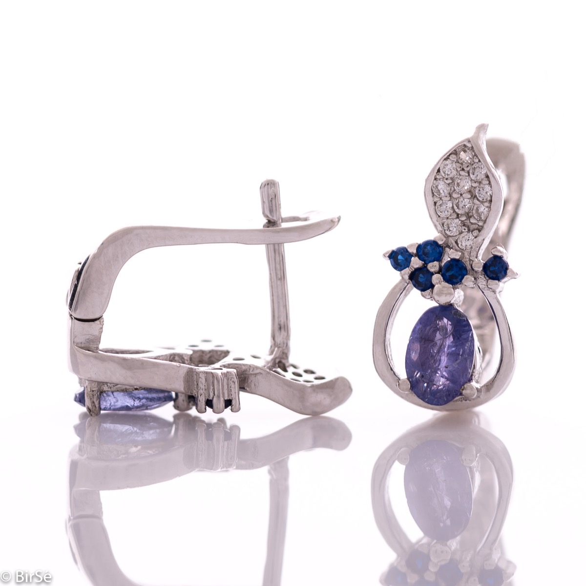 Silver earrings - Natural tanzanite 2,28 ct