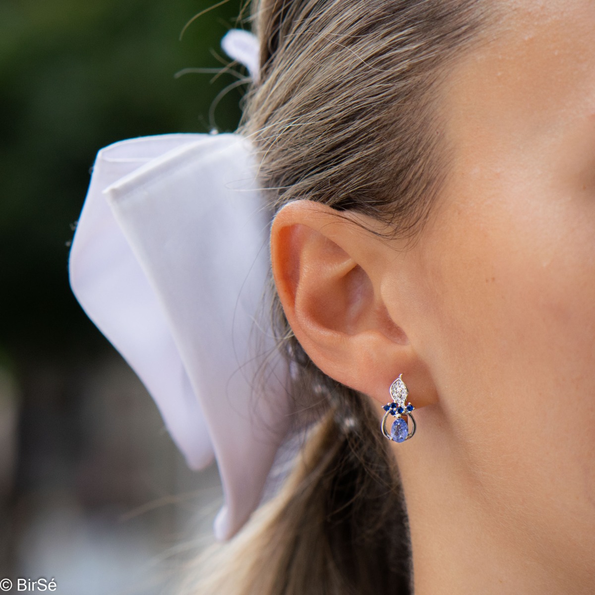 Silver earrings - Natural tanzanite 2,28 ct