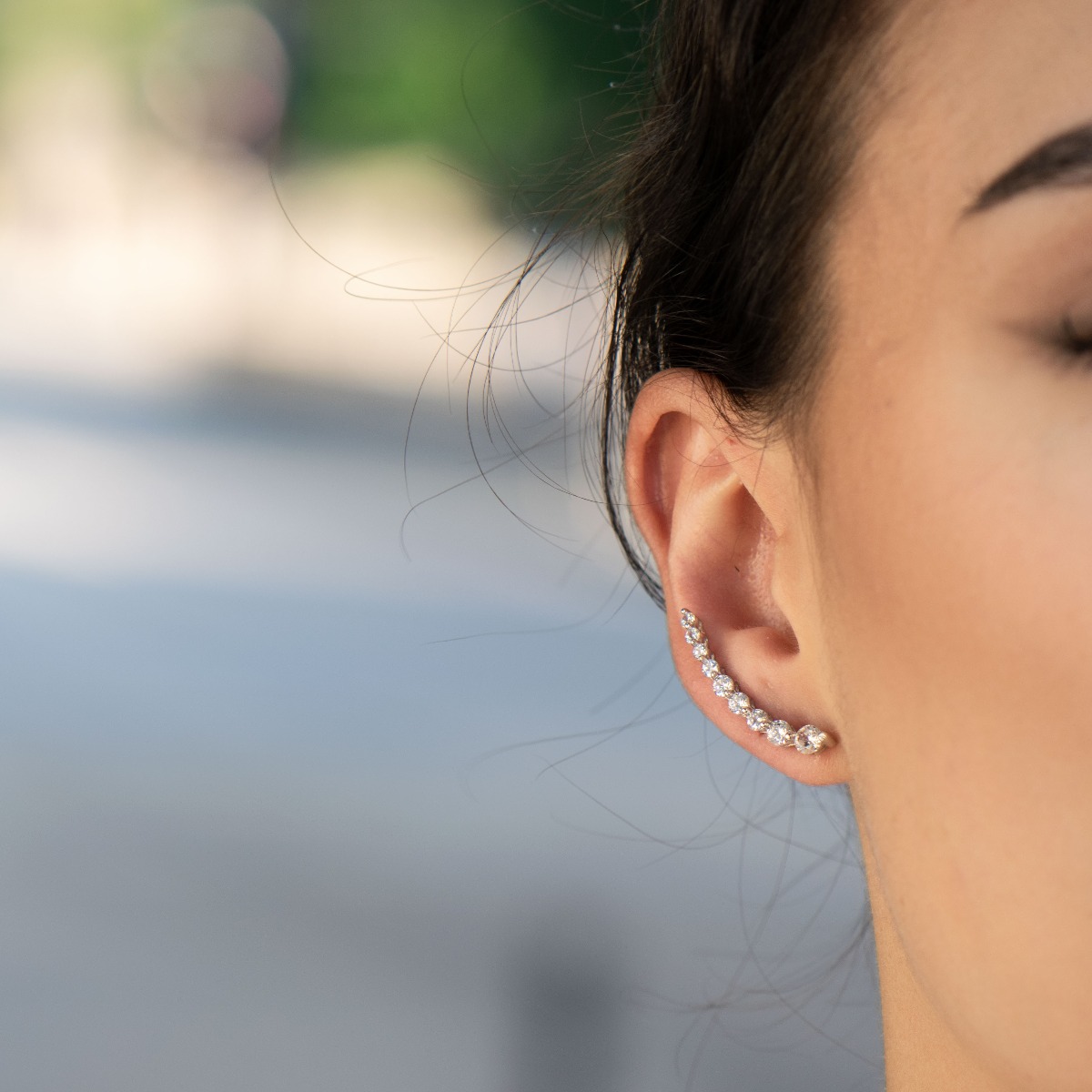 Silver earrings - Phoes with Zirconi