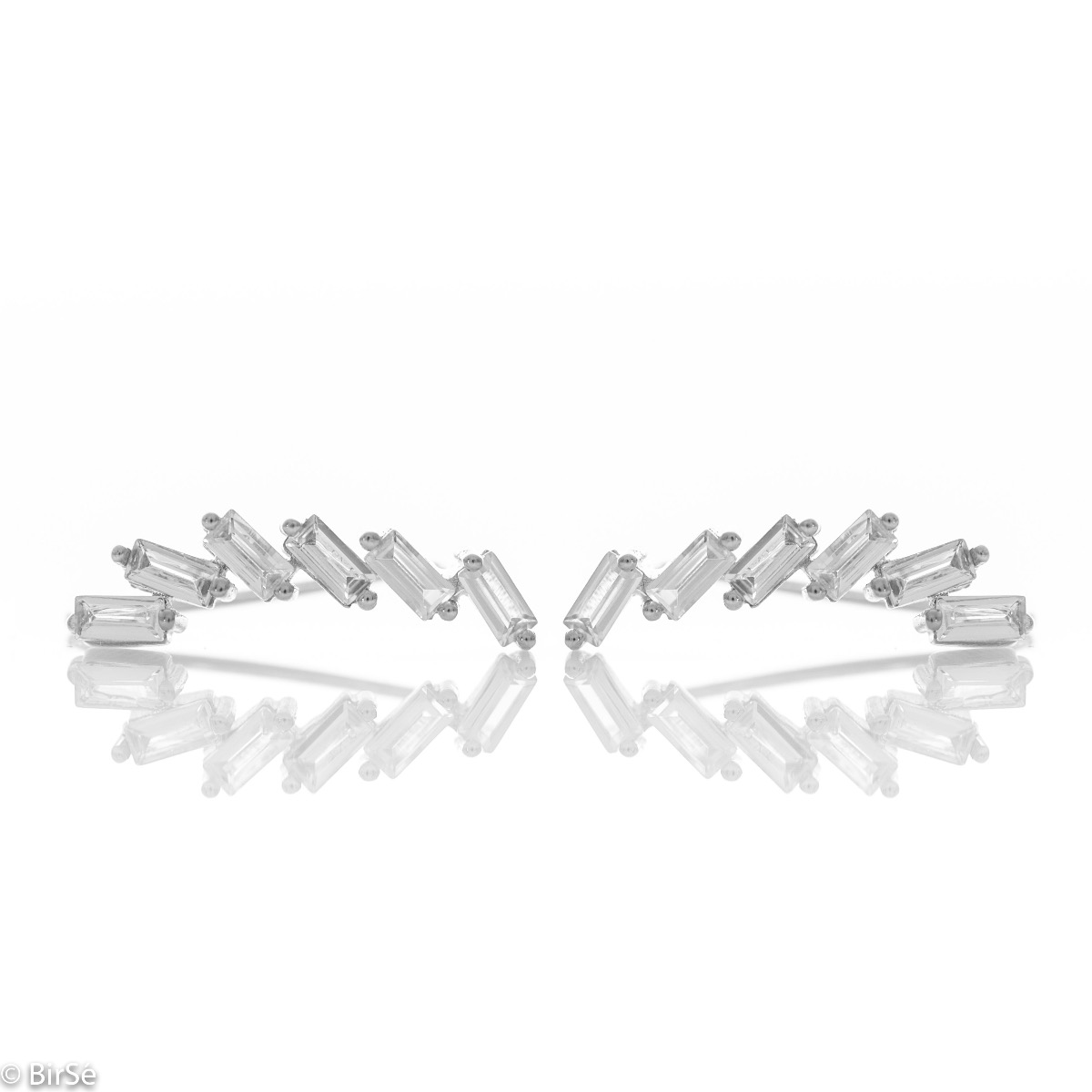 Silver Earcuffs with Baguettes