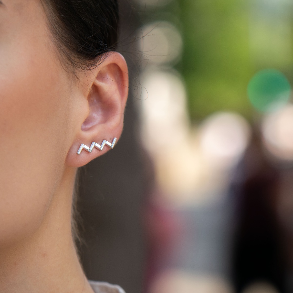 Silver earrings - Zig Zag