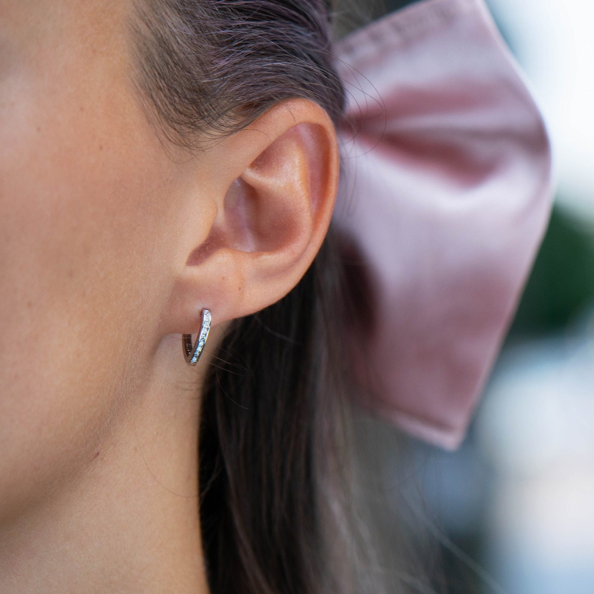 Silver earrings - Rings with zircons