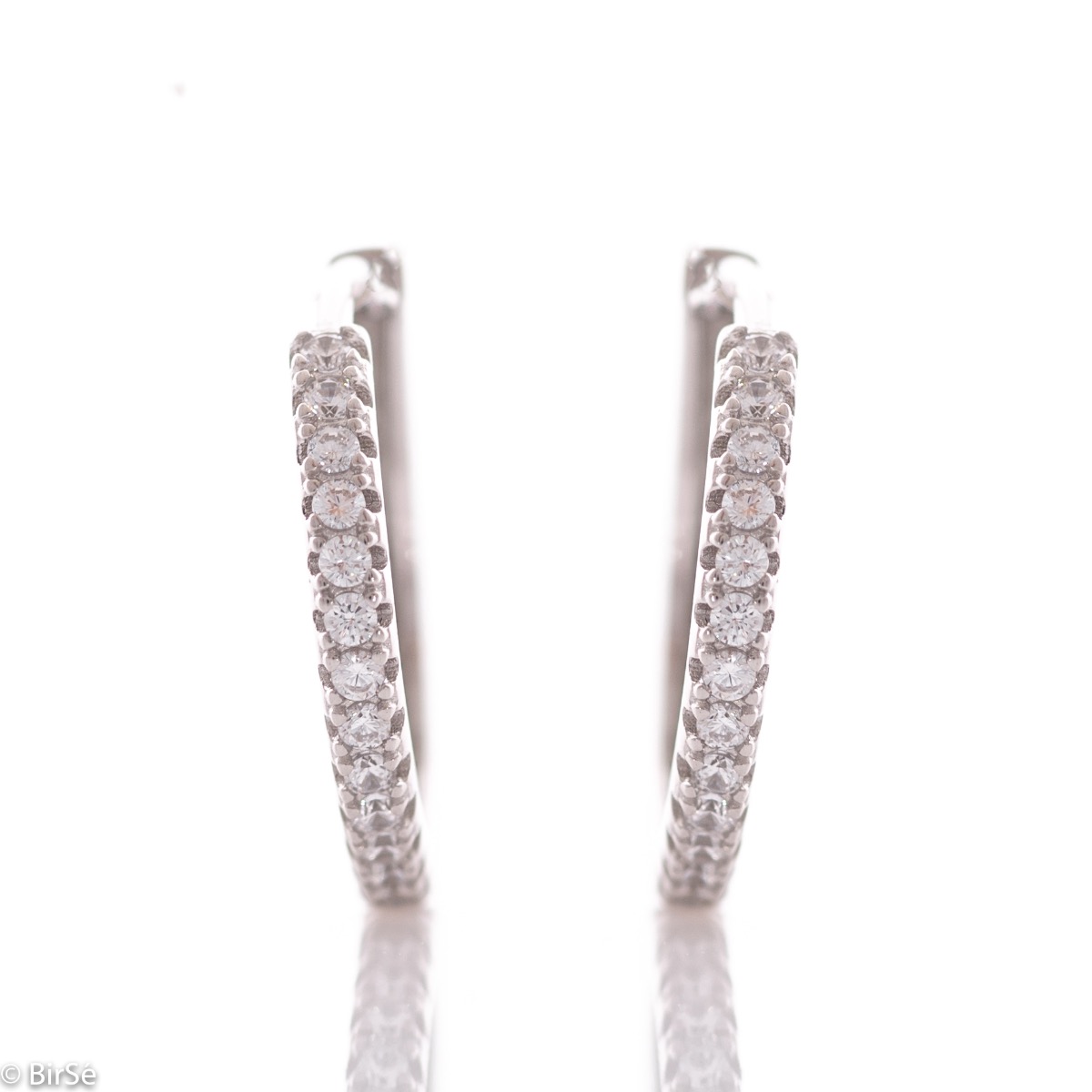 Trendy Silver Hoops with CZ