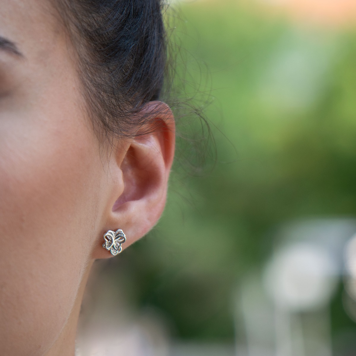 Silver earrings - Butterflies 