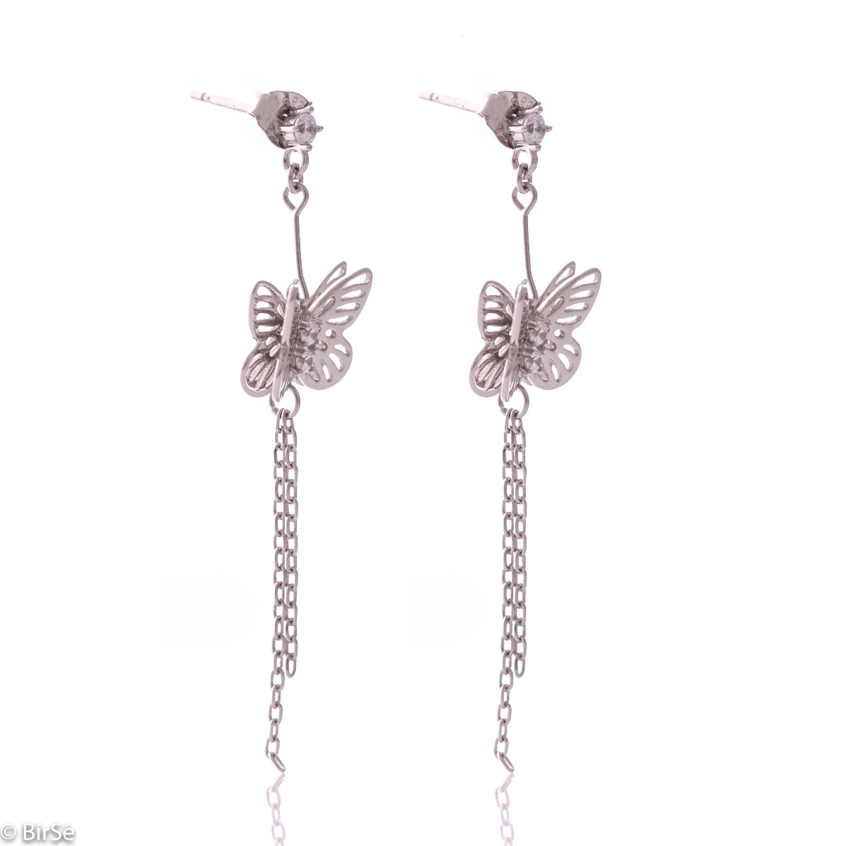 Silver earrings - Butterflies