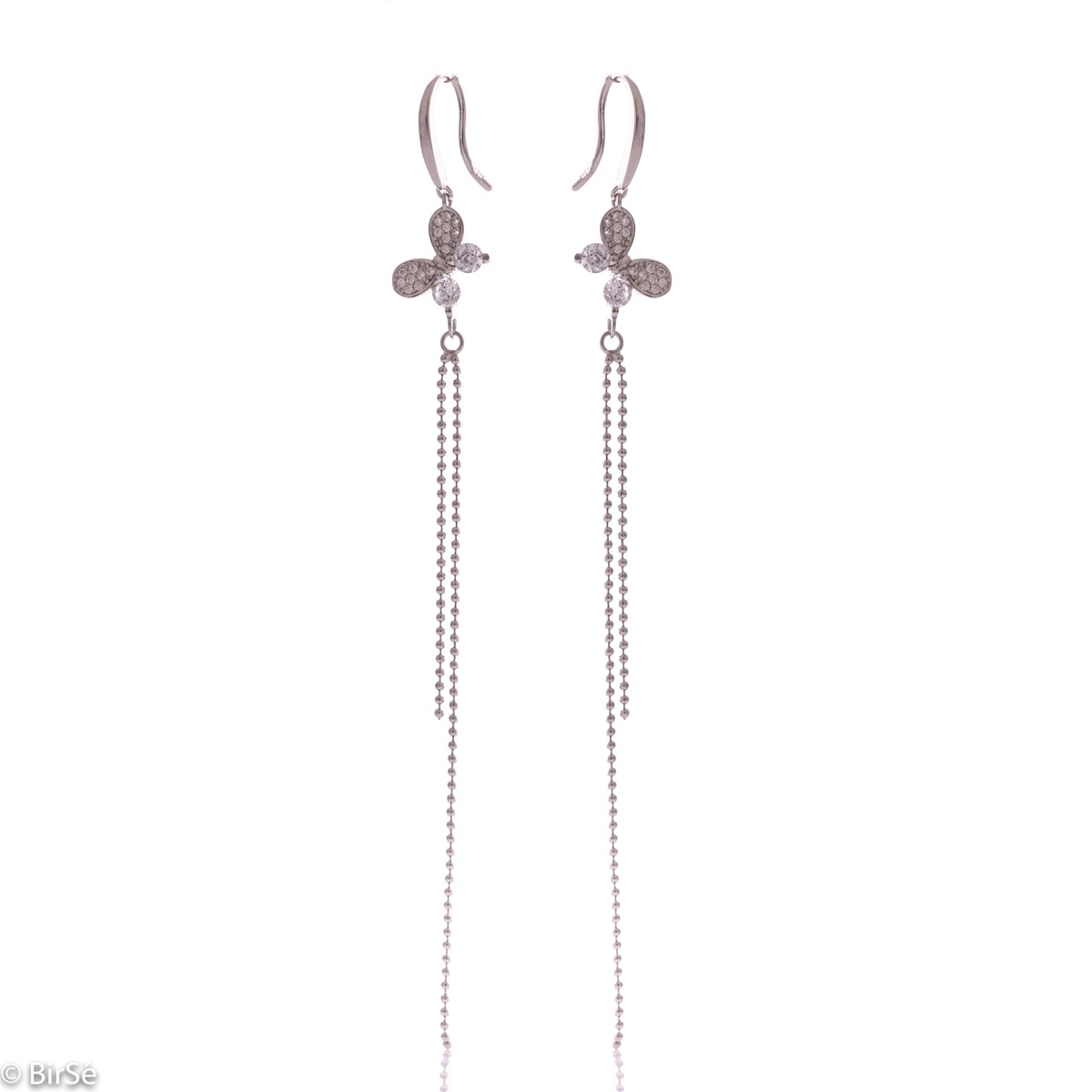 Long Silver Earrings with Wire Hook