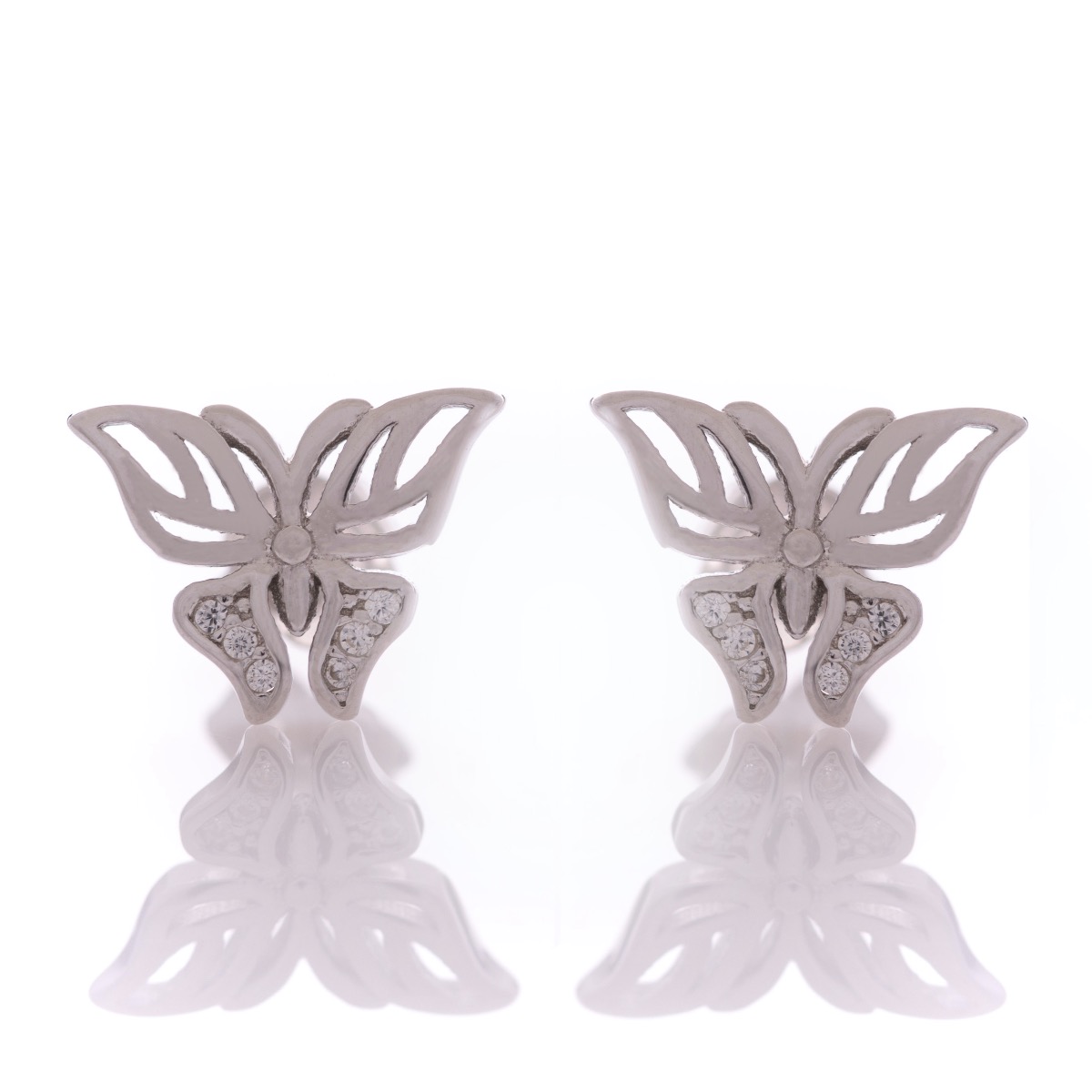 Silver Earrings with Butterfles