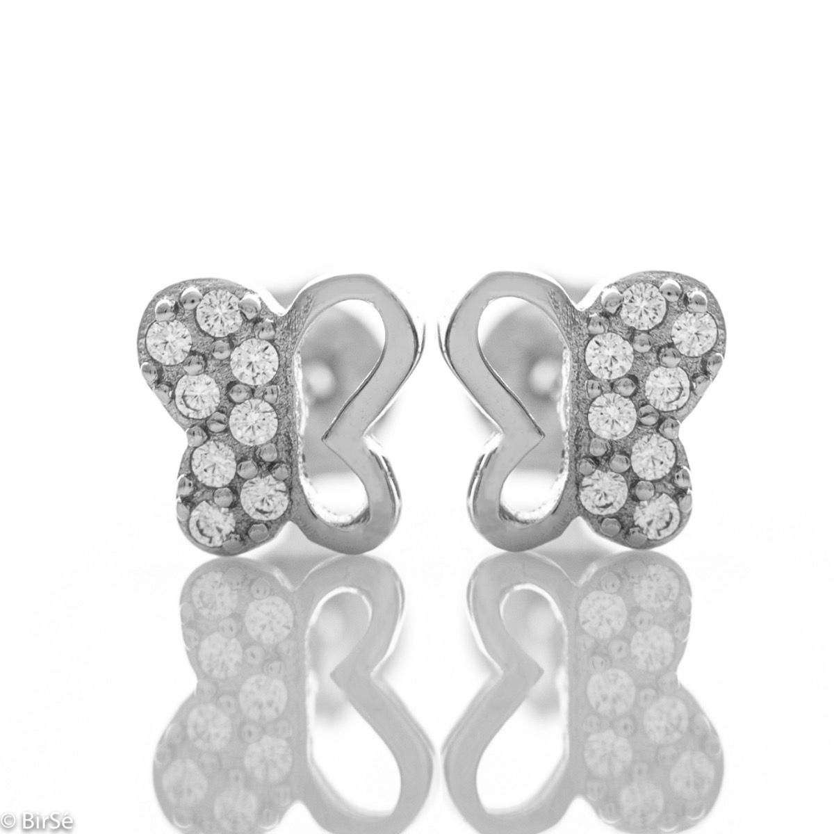 Silver Butterfly Earrings with Studs