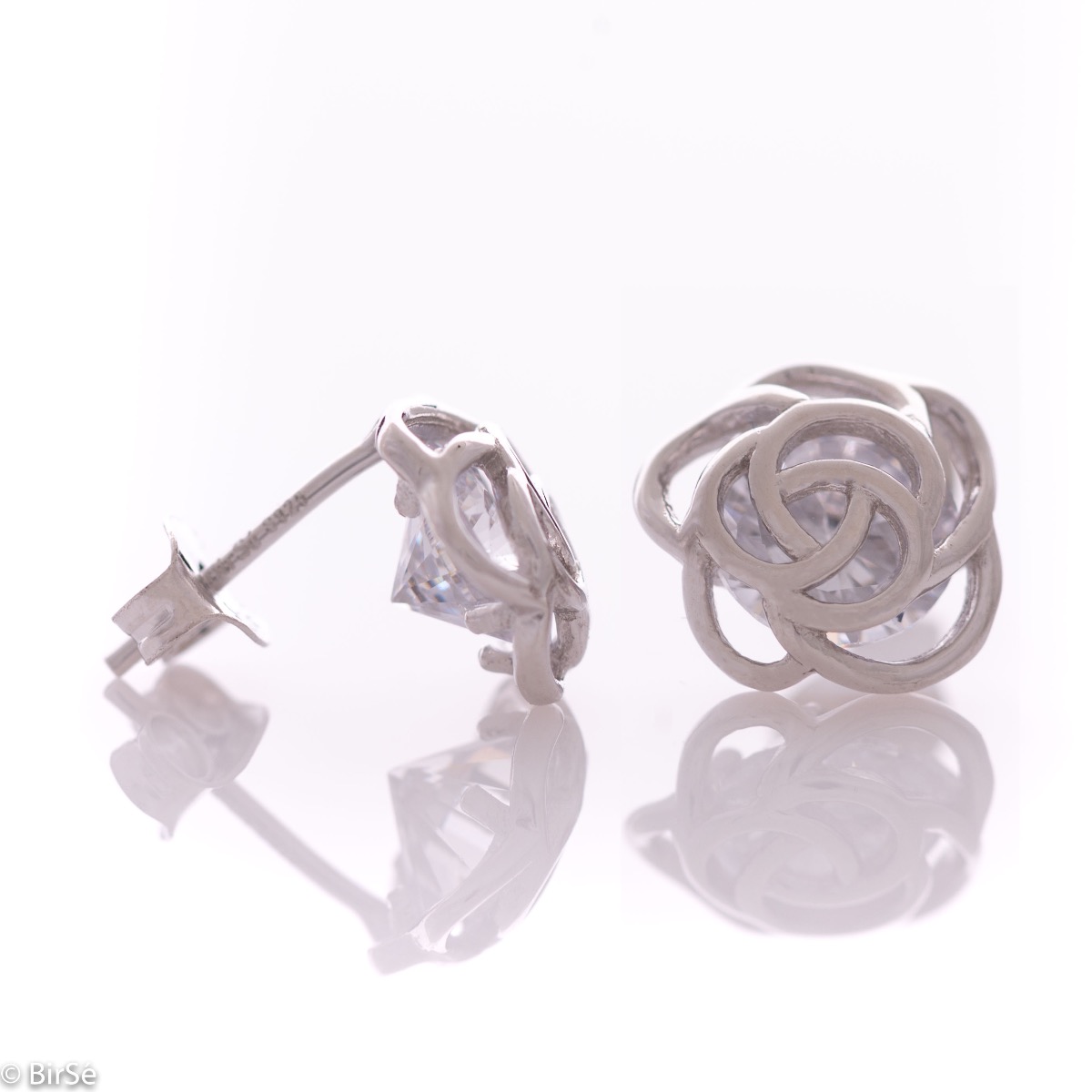 Silver earrings - Roses