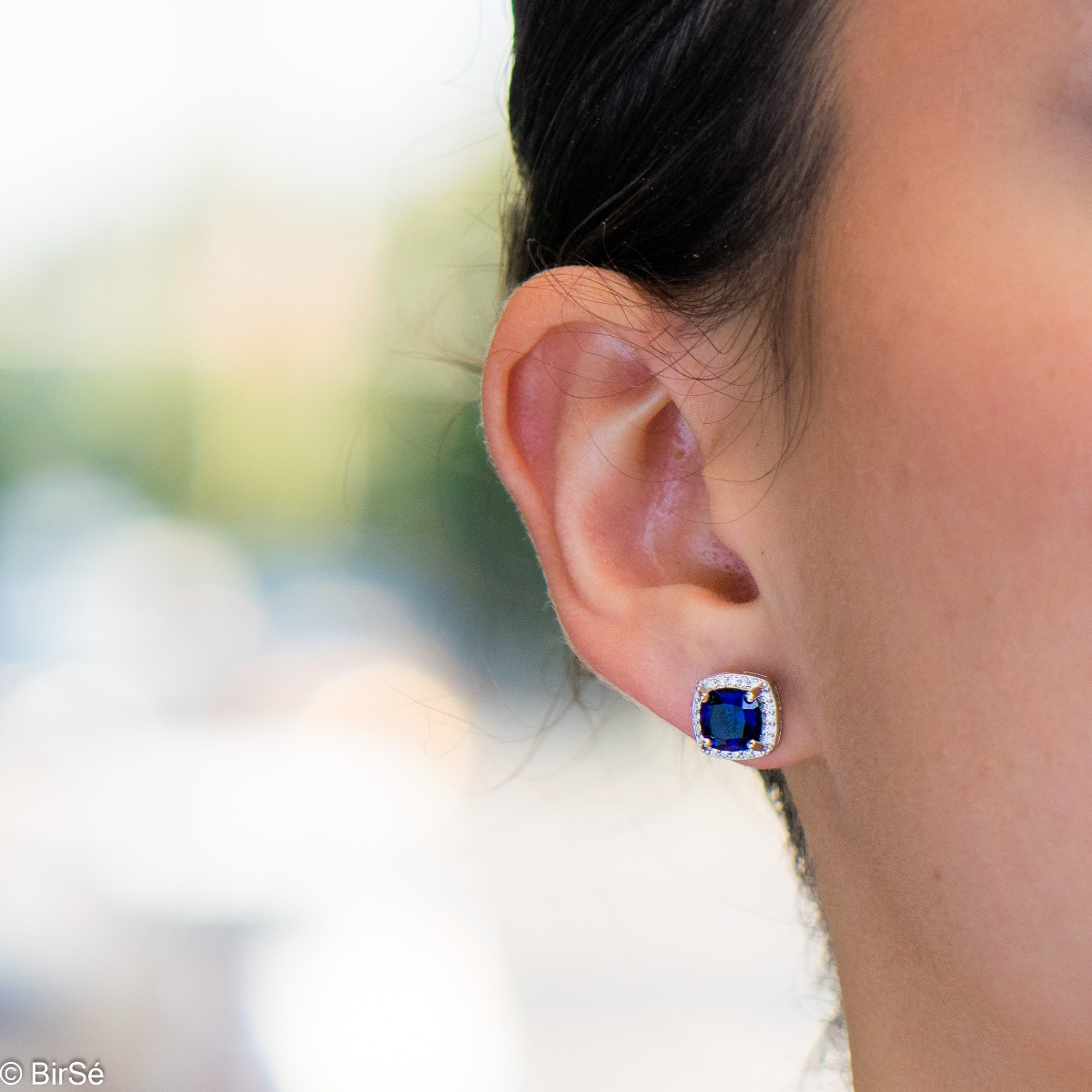 Silver earrings – Sapphire