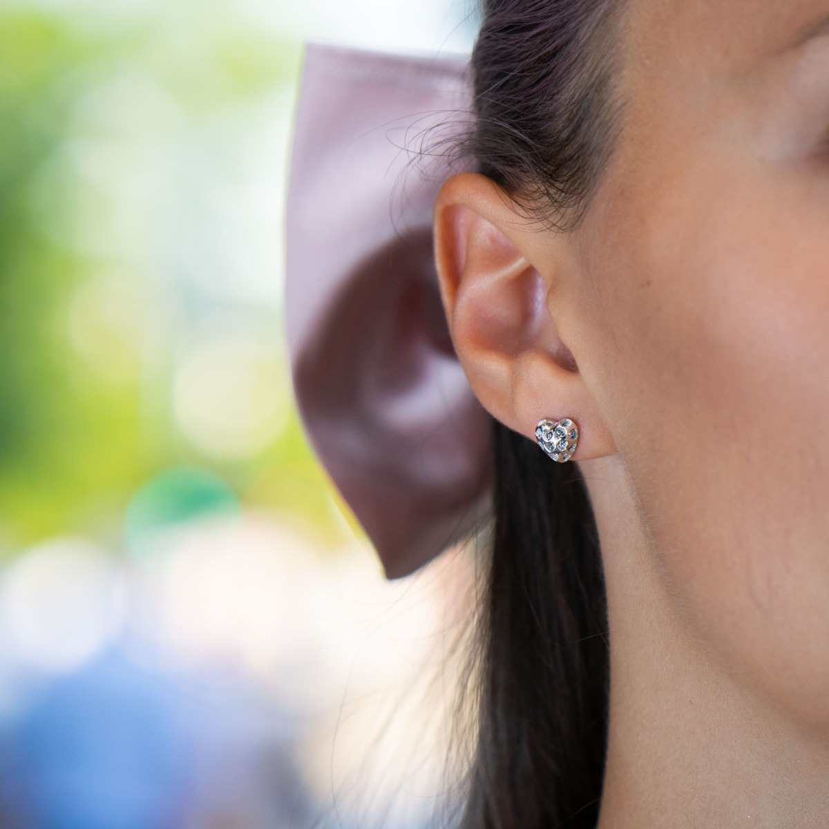 Silver earrings - Openwork hearts